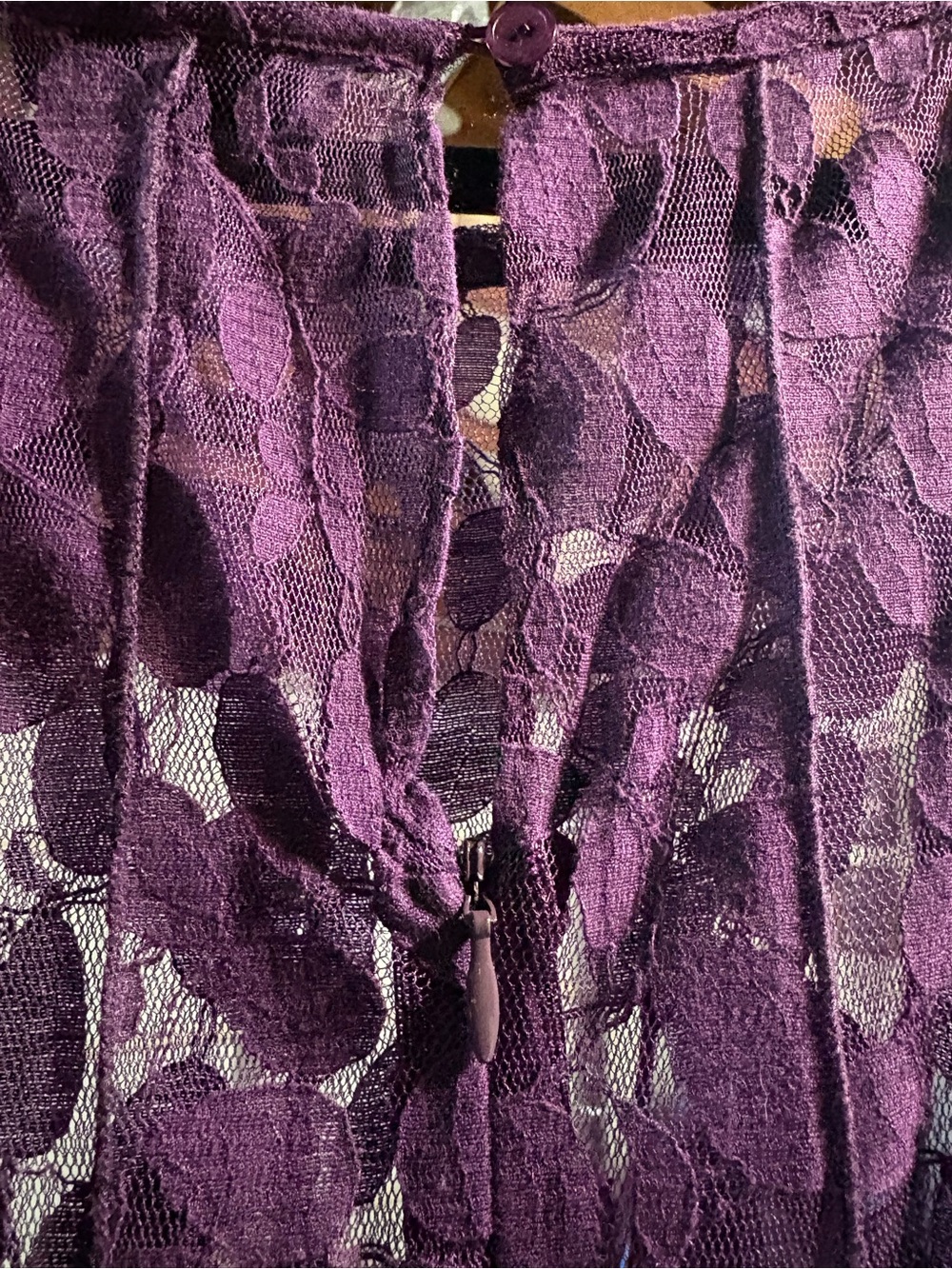 MSK Purple Lace Fit & Flare Dress with Satin Waist Tie - Picture 5 of 7